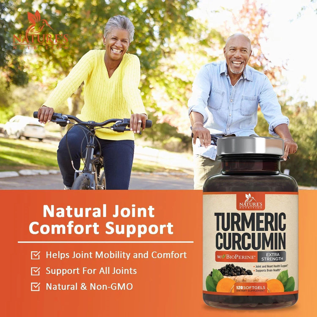 Turmeric Curcumin with BioPerine 95% Standardized Curcuminoids 1500mg Black Pepper Extract for Max Absorption, Premium Joint Support, Nature's Tumeric Herbal Supplement, Non-, Vegan - 120 Capsules