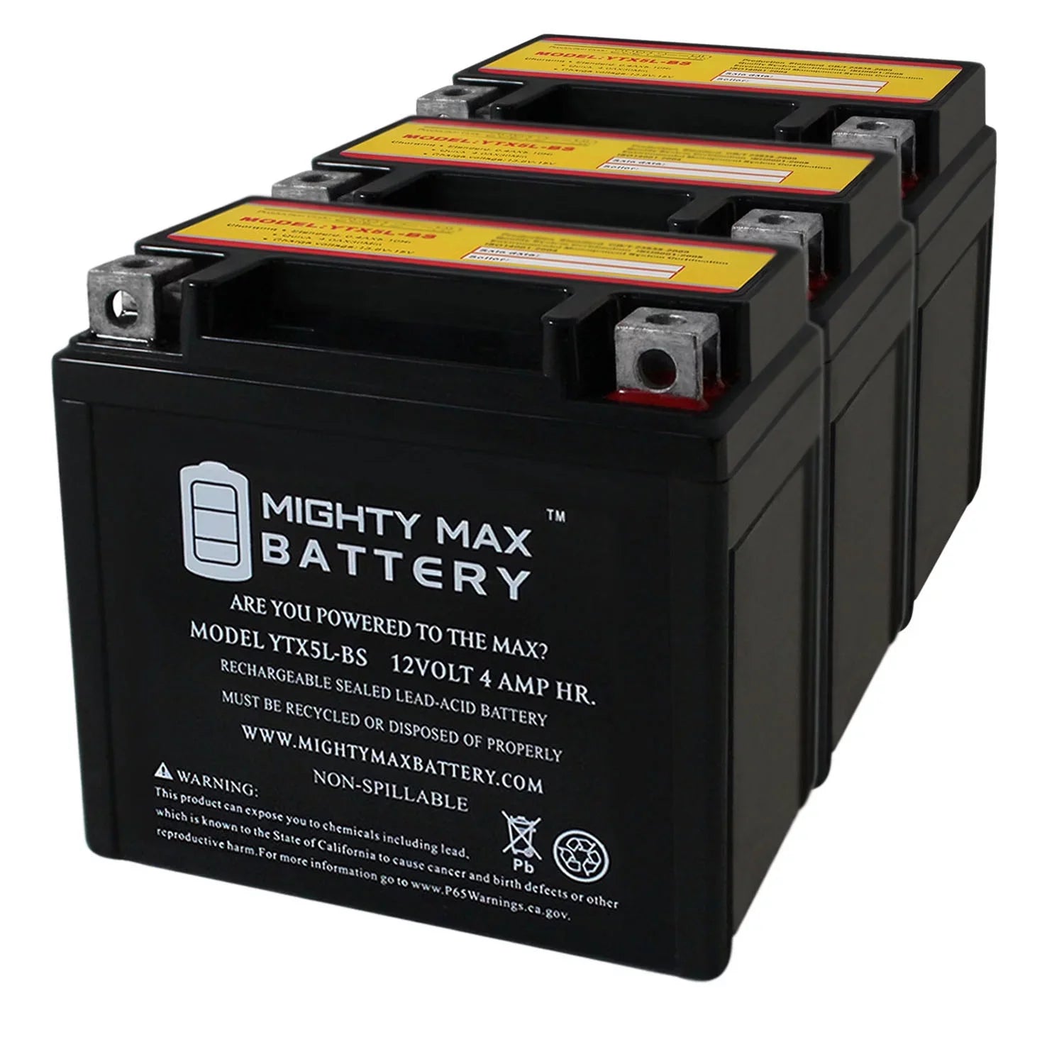 '- 12V 4AH Battery Replaces Yamaha 230  2005 - 3 Pack