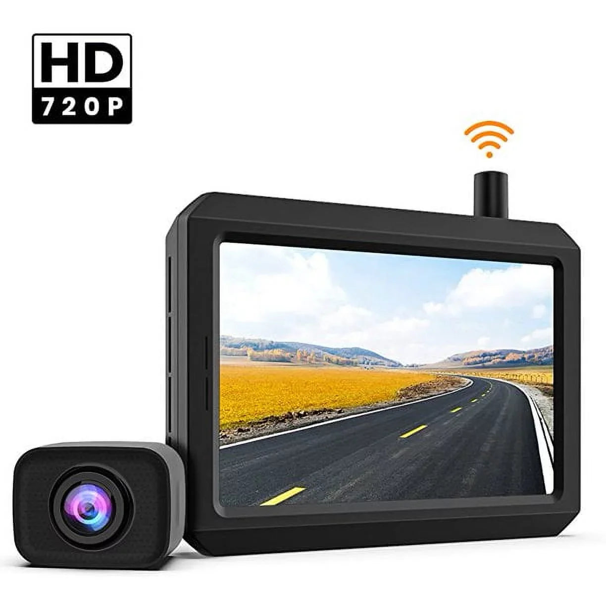 K7Pro  Wireless Backup Camera for Trucks, Support 2 Cameras, 5″ -  Monitor and Waterproof Rear View Camera for Car//Van/Mini /Pickup