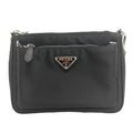 Pre-Owned  1BH168 Tessuto Triangle Plate Shoulder Bag Black Women's  (Good)
