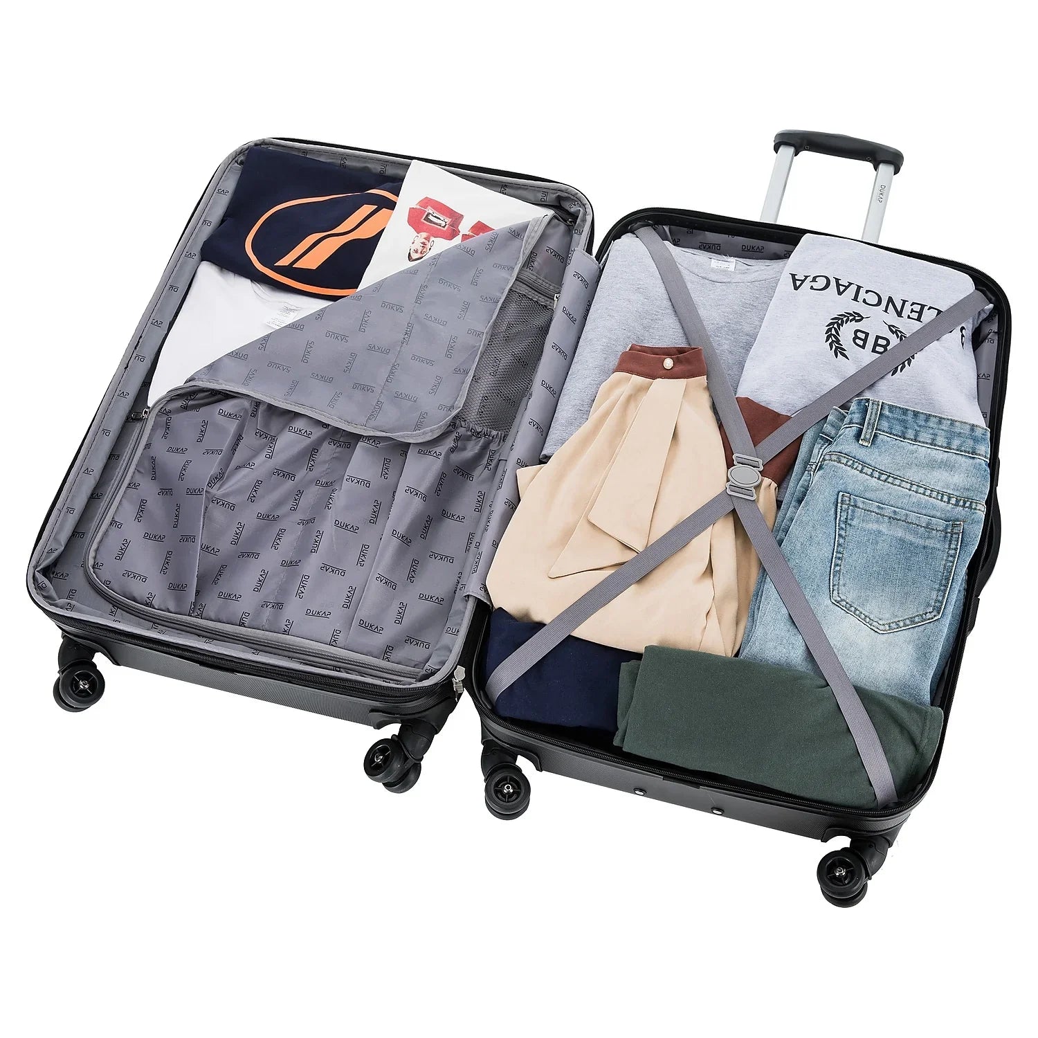 Intely 2-Piece Plastic Luggage Set Black (-)