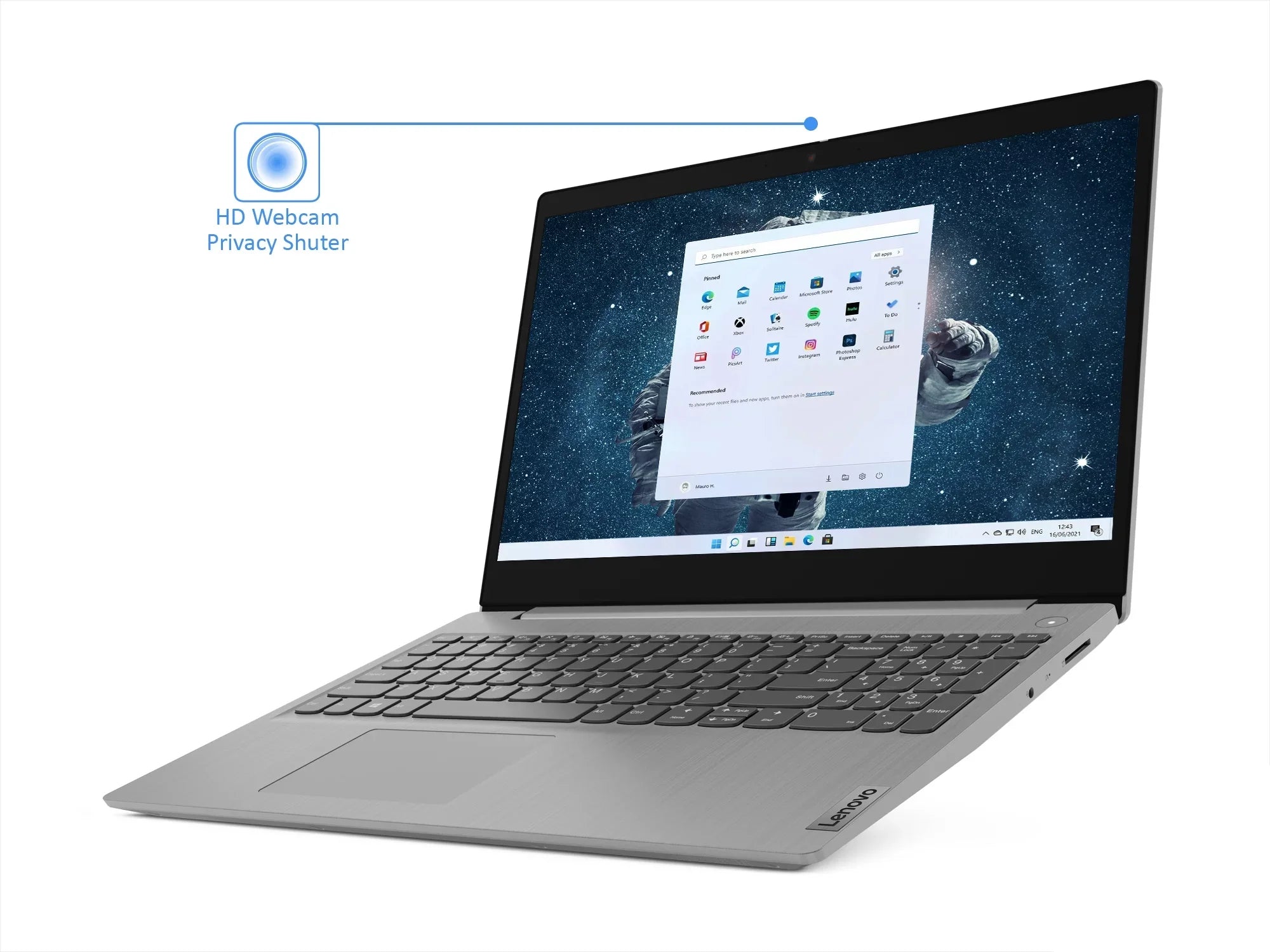 Lenovo IdeaPad 3i Laptop, 15.6"  Display, Intel Core i3-1115G4 Upto 4.1GHz, 20GB , 512GB NVMe , , Card Reader, Wi-Fi, Bluetooth, Windows 11 Pro