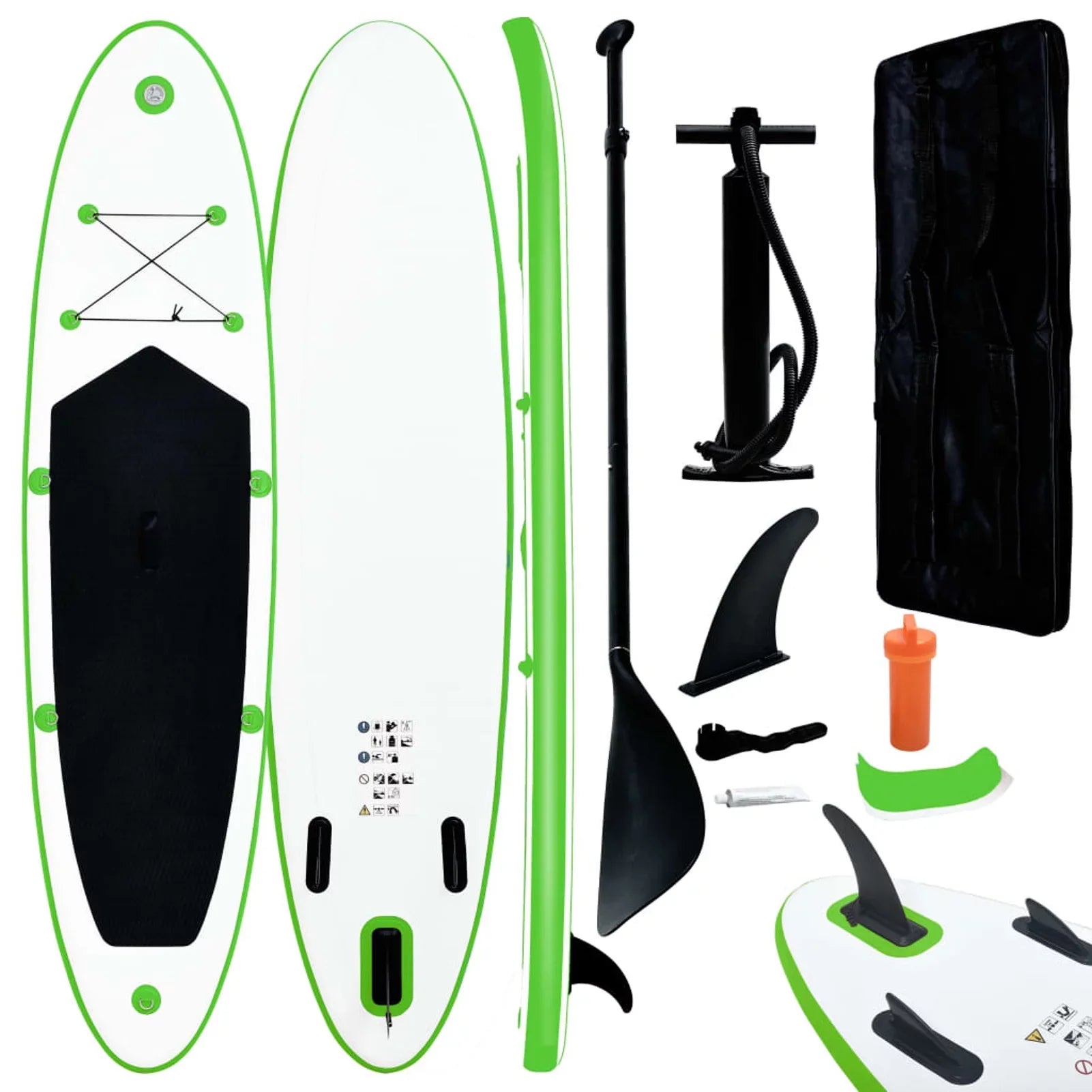Walmeck Inflatable Paddleboard Set Green and White