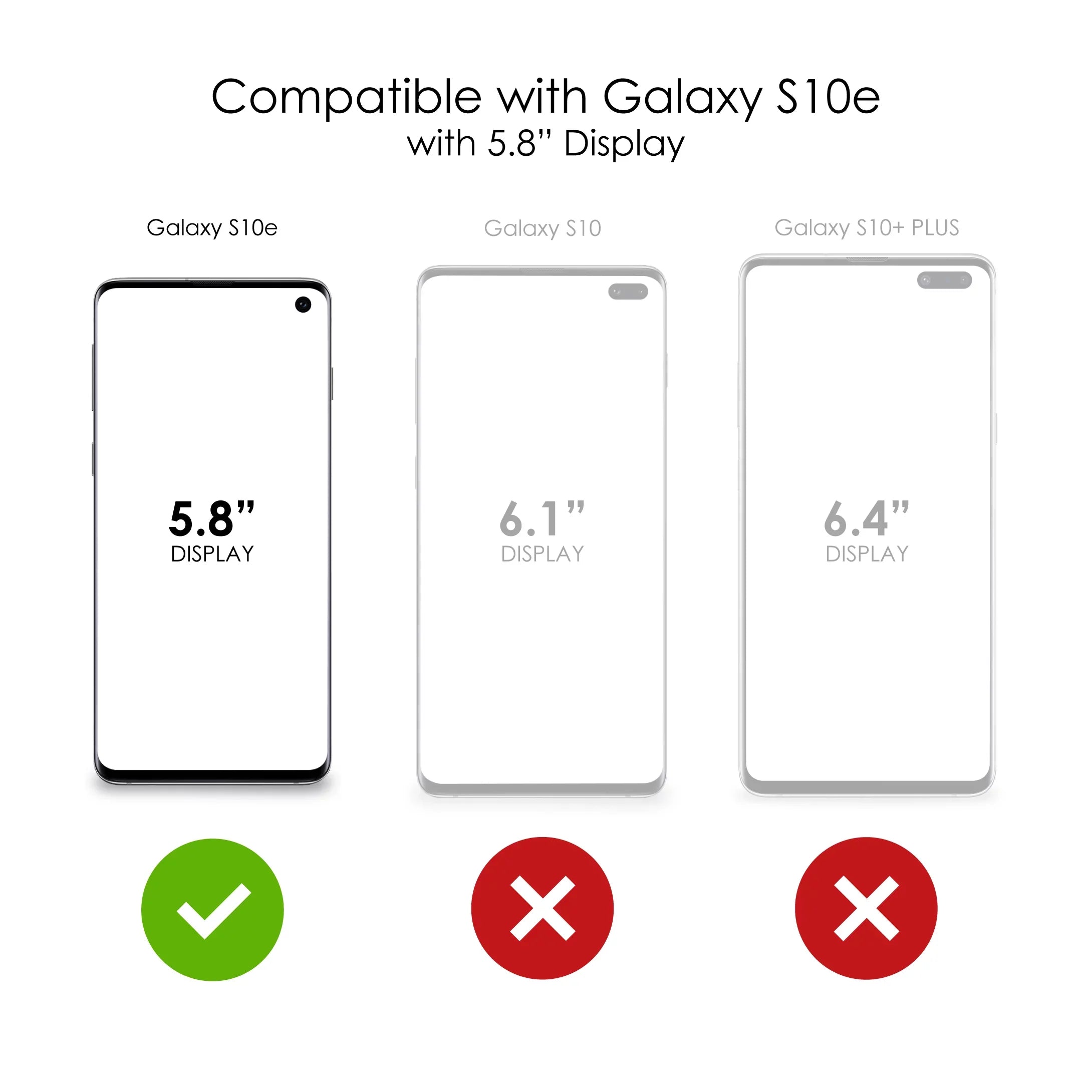 DistinctInk Clear Shockproof Hybrid Case for Samsung Galaxy S10e (5.8" Screen) -  Bumper, Acrylic Back, Tempered Glass Screen Protector - Matthew 9:29 - Because of Your Faith, It Will Happen