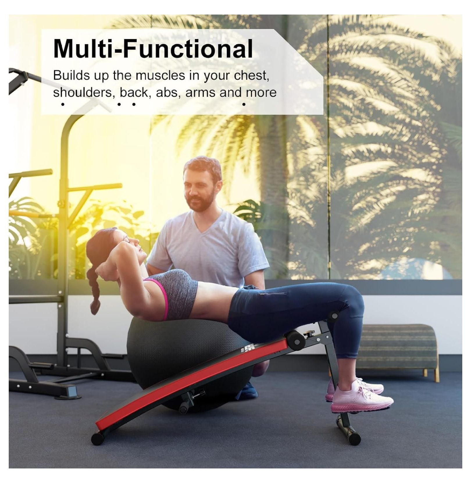 Sit Up Bench For Workouts Decline Bench Press, Adjustable Abdominal Training Workout Bench Folding Utility Bench Slant Board, Portable Home Gym Exercise Equipment