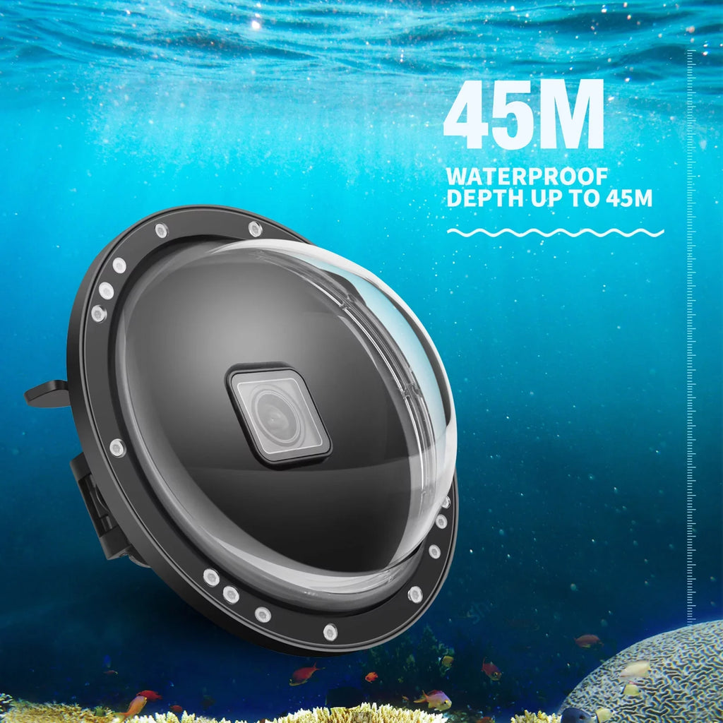 Waterproof Dome Port Case for  9 Black and  10SHOOT , Dual Handle, 45m Waterproof, 180° Wide Angle