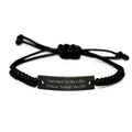 Turkish Van Cat for Cat Dad,  Just Want to Be a Stay at, Funny Turkish Van Cat Black Rope Bracelet, Engraved Bracelet from Friends
