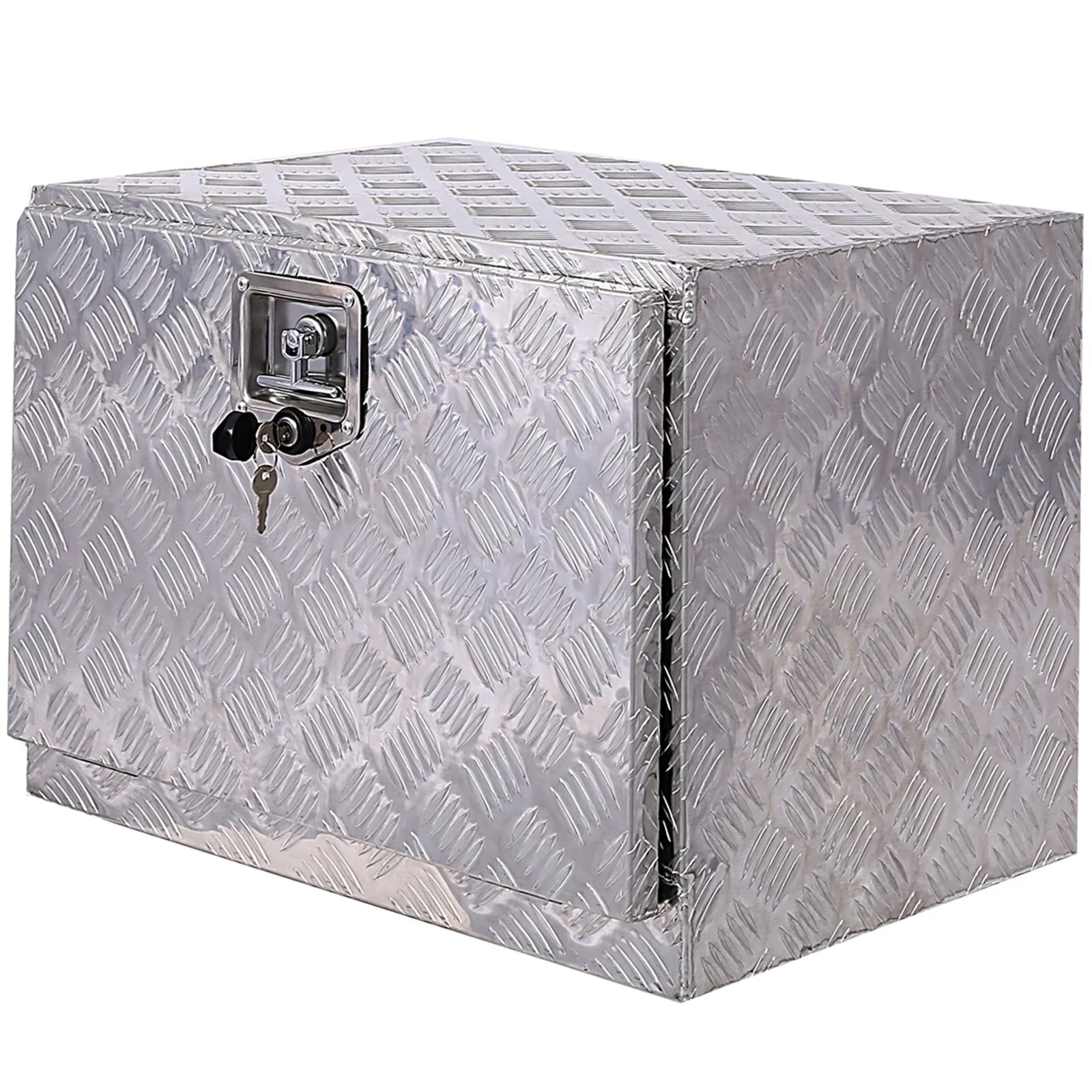 Jarbalai 24 inches Aluminum Tool Box, Truck Bed Tool Box, Outdoor Trailer Pickup Storage Tool Box,  Storage Organizer, Underbody Box w/ Lock Keys, Silver