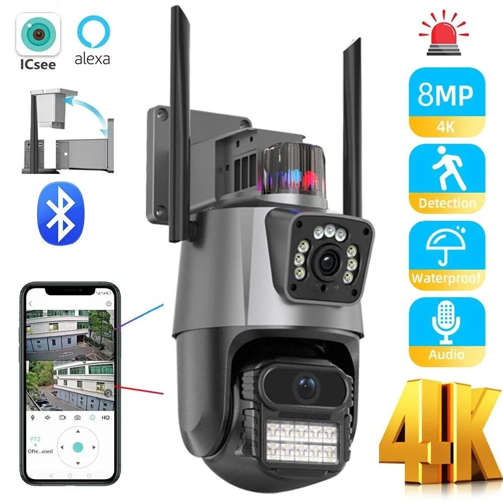 Outdoor Waterproof Camera Real-time Two-Way Audio Enhanced Dual Antenna  Card Slot 1080P