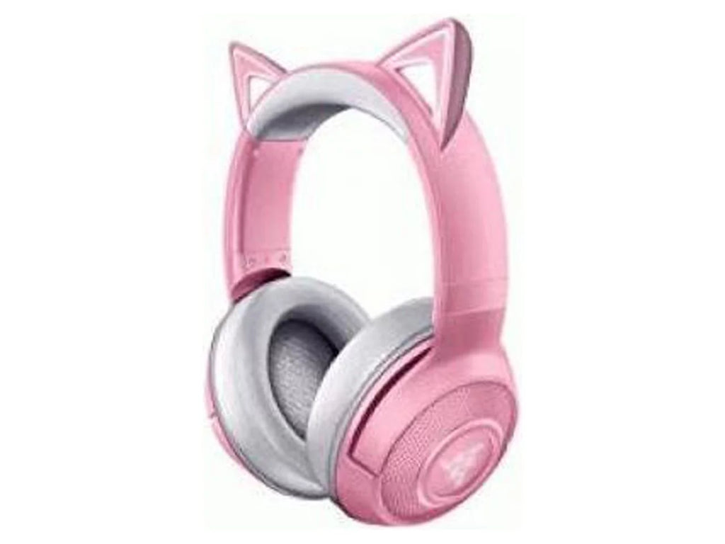 Razer Kraken  Kitty Edition: Bluetooth 5.0-40ms Low Latency Connection - Custom-Tuned 40mm Drivers - Beamforming Microphone - Powered by Razer Chroma - Quartz Pink