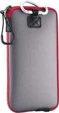 OneJoy Neoprene Cell Phone Pouch, Large Zipper Opening, Lightweight & Protective Phone Sleeves for iPhone Durable Phone Carrier Bag, Thermal Carrying Phone Pouch with Inner Pocket [GreyRed]