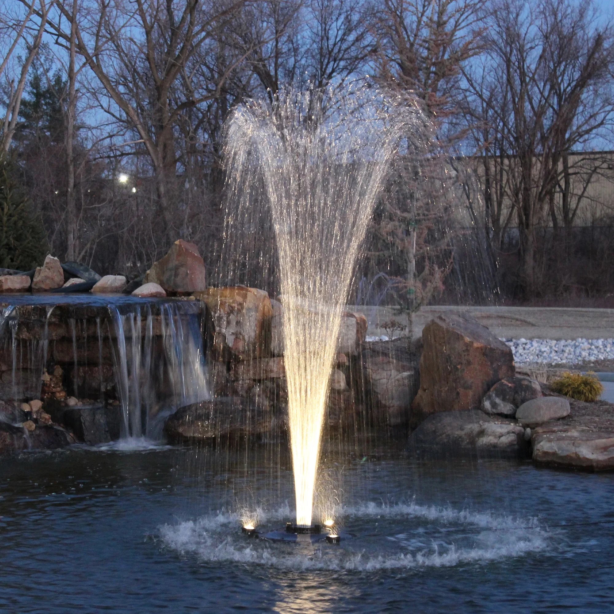 1/2  Floating Fountain | 100 foot Cord | 9 Patterns | Surface Aeration for Ponds | -100