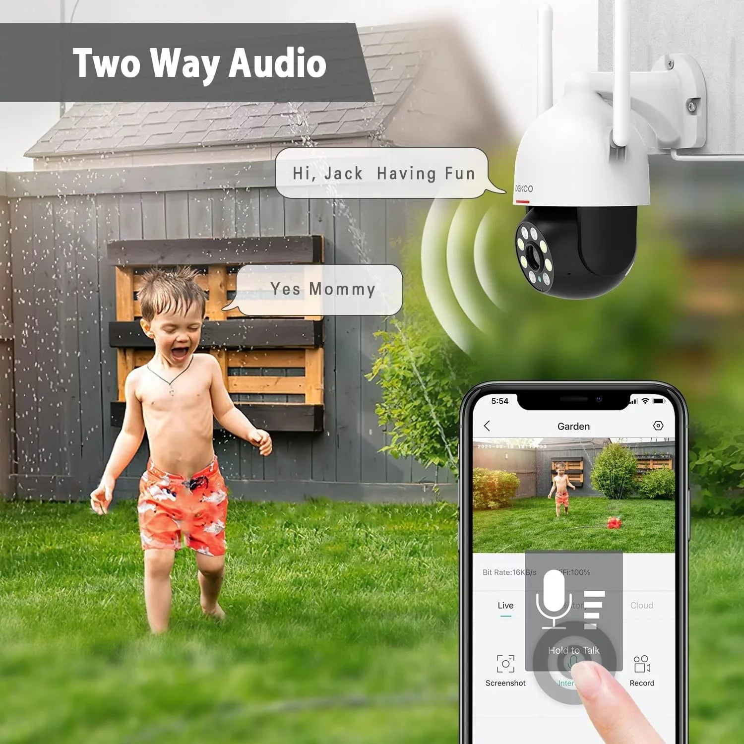 Wired Security Camera with Spotlight, 2K WiFi Camera Night Vision 360° View, Waterproof Outdoor Camera, Surveillance Camera with  Motion Sensor, 2 Way Audio