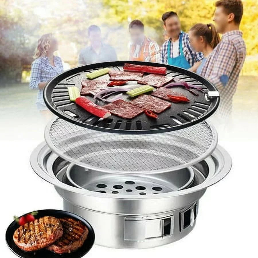 Japanese Korean Stainless Hibachi  Picnic Table Grill Barbecue Stove Cooker