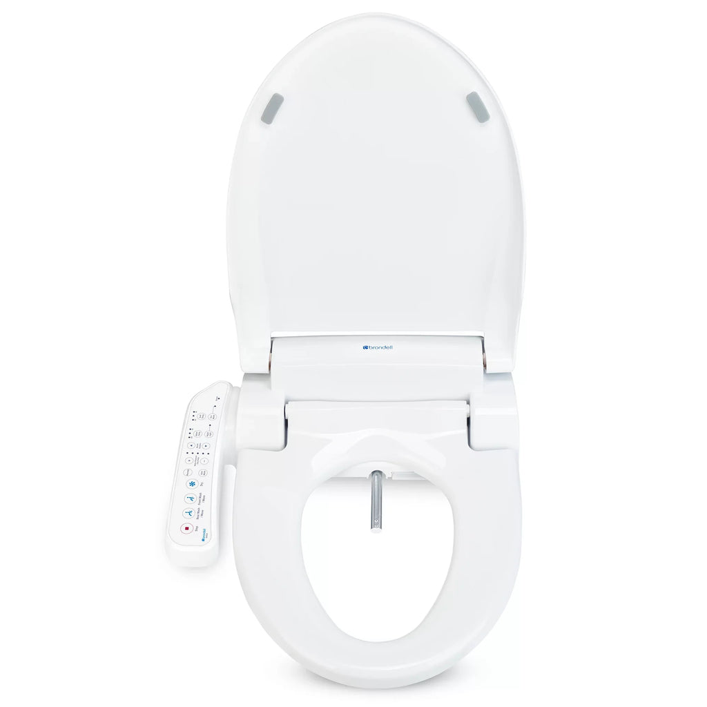 Brondell Swash  Bidet Seat with Sidearm, Dryer and Stainless Steel Nozzle, Round White