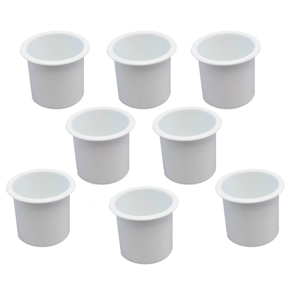 8 Cup Holder Plastic Pocket Recessed Drop In Insert Universal for Boat  Car Truck Sofa Game Table Marine Pontoon Motorhome Camper White