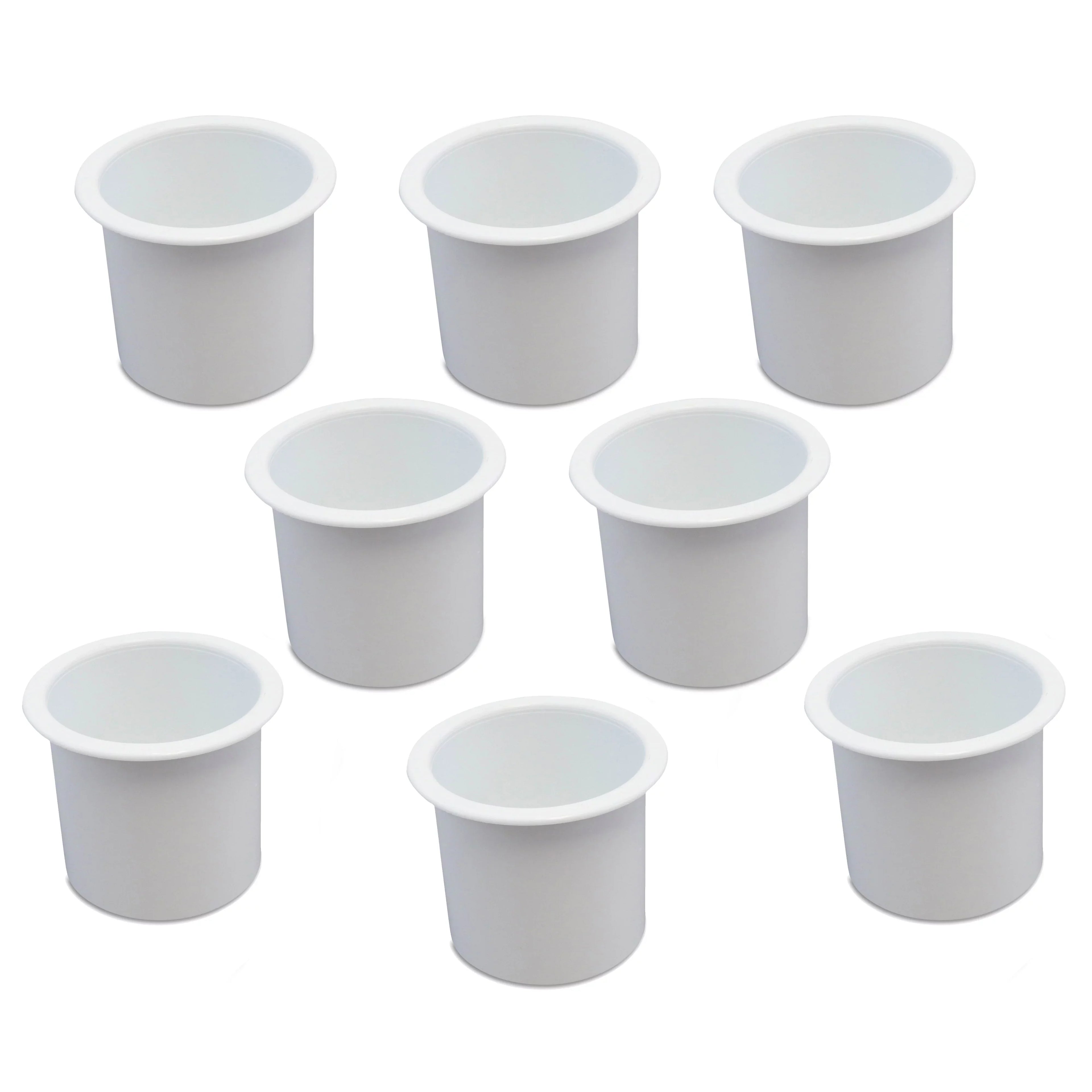 8 Cup Holder Plastic Pocket Recessed Drop In Insert Universal for Boat  Car Truck Sofa Game Table Marine Pontoon Motorhome Camper White