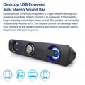 Desktop  Powered Mini Stereo Sound Bar - Black