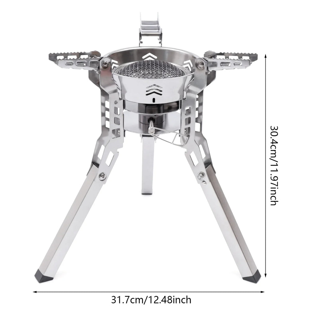 Miumaeov Portable Camping Stove Burner Small Backpack Stoves with Piezo Ignition for Outdoor Camping Hiking Cooking Barbecue Travel