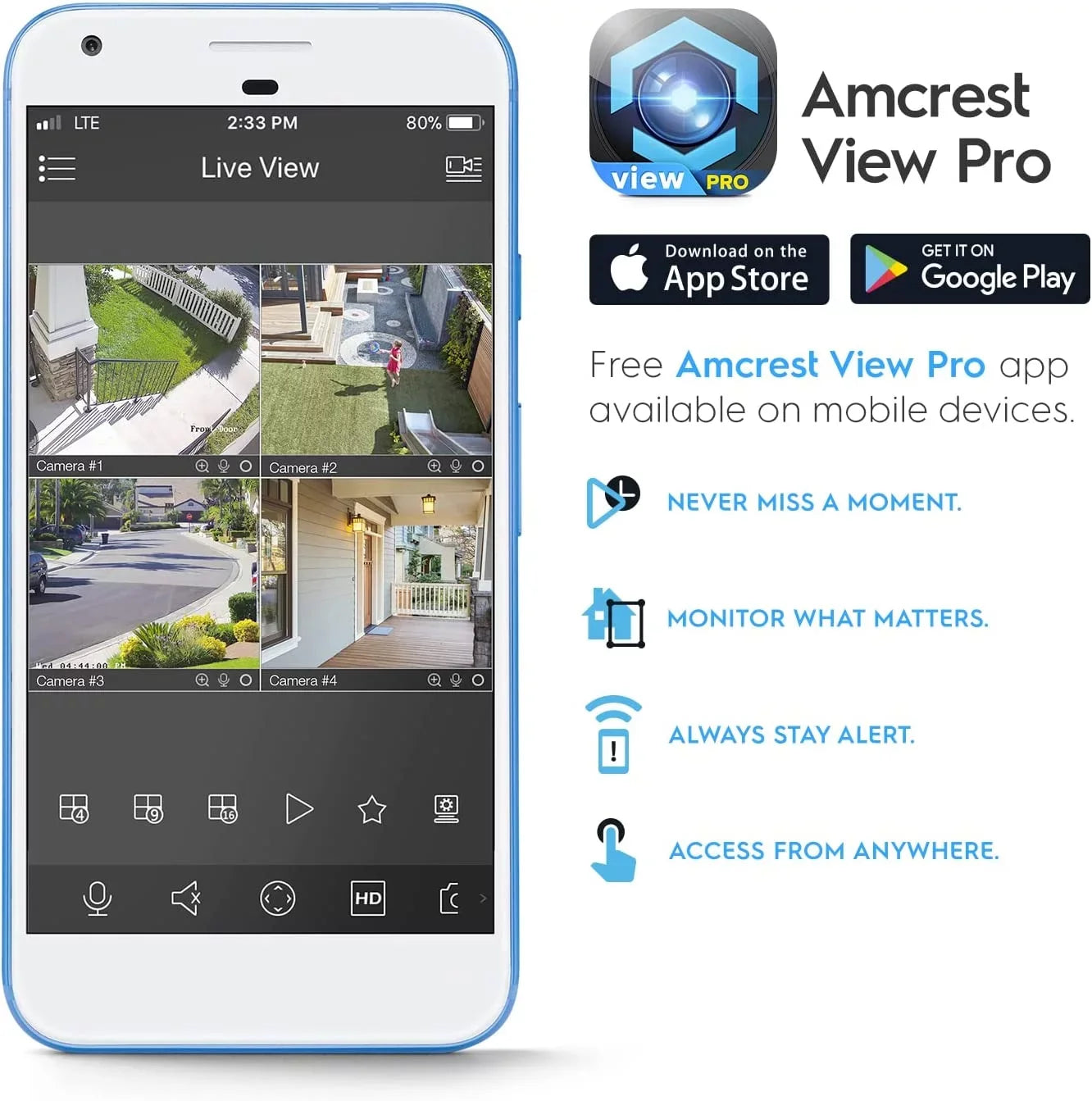 Amcrest 4K  PoE  Camera UltraHD 8MP Security Outdoor Camera,  129°, 49ft Color Nightvision, Human & Vehicle Detection,  Weatherproof, 4K (3840x2160) @15fps, Black, -2796EB-