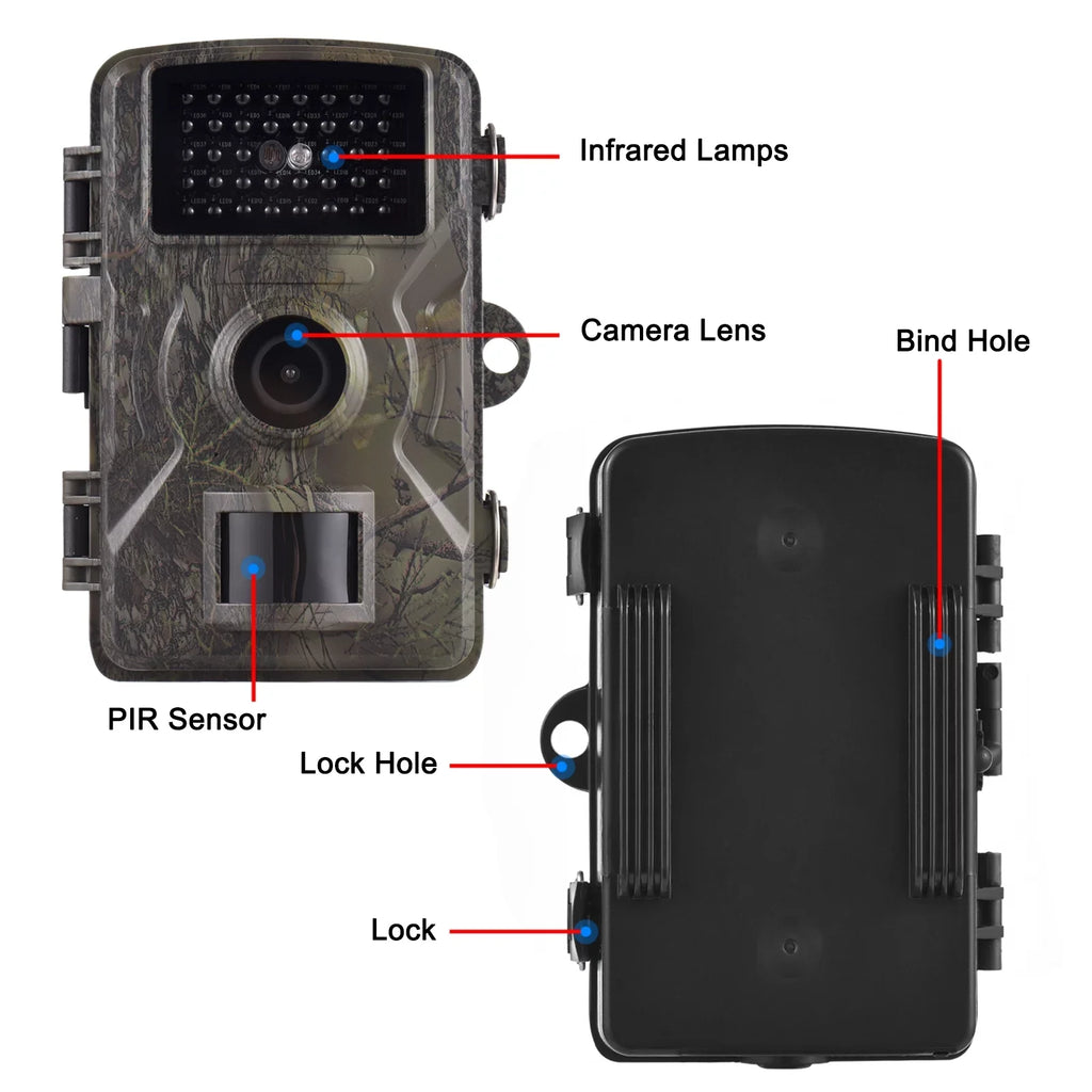 Eccomum 1080P Trail Camera 16MP Wildlife Camera Tracking Camera with 2.0 Inch  Color Screen 0.8s Trigger Time Supports Infrared Night Vision Motion Activated  Waterproof
