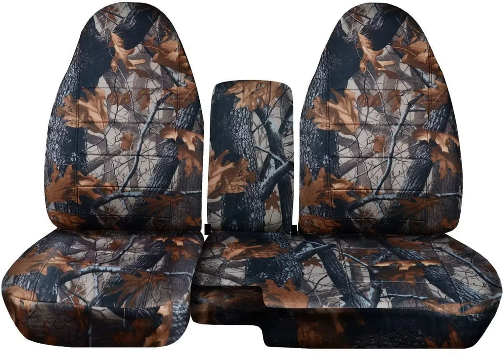 '-Designshields Fits 2004-2012 Ford Ranger/Mazda -Series Camouflage Truck Seat Covers(60/40 Split Bench)w Center Console/Armrest:Opening Console:Gray Tree