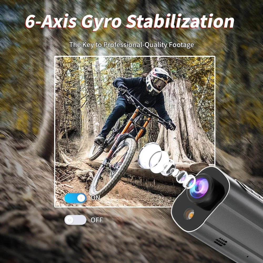 5K Action Camera Road Bike Motorcycle Helmet Camera Anti Shake Riding Bicycle Drive Recorder with Led Light WiFi Sport