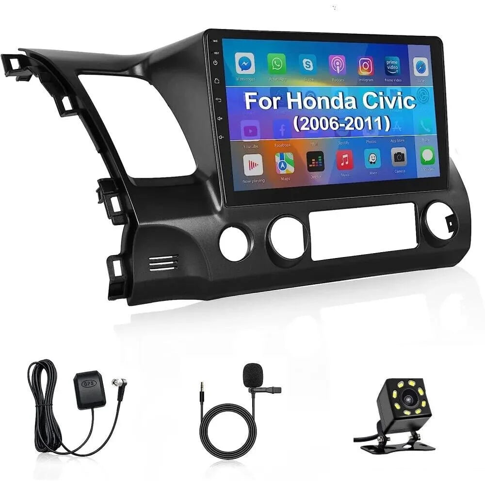 10.1 inches 1280*720  Touchscreen Android 12 2+32GB Car Stereo for Honda Civic 2006-2011 Car Radio Carplay & Android Auto Support Backup Camera  Navi