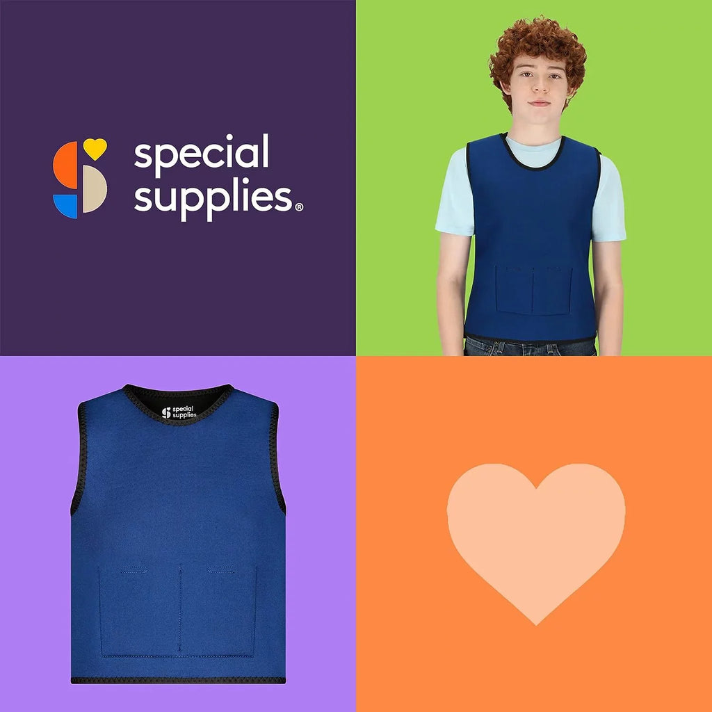 Special Supplies Weighted Sensory Compression Vest for Kids with Processing Disorders, , and Autism, Calming and Supportive with Adjustable Weight Fit (Large 24x42 inches)