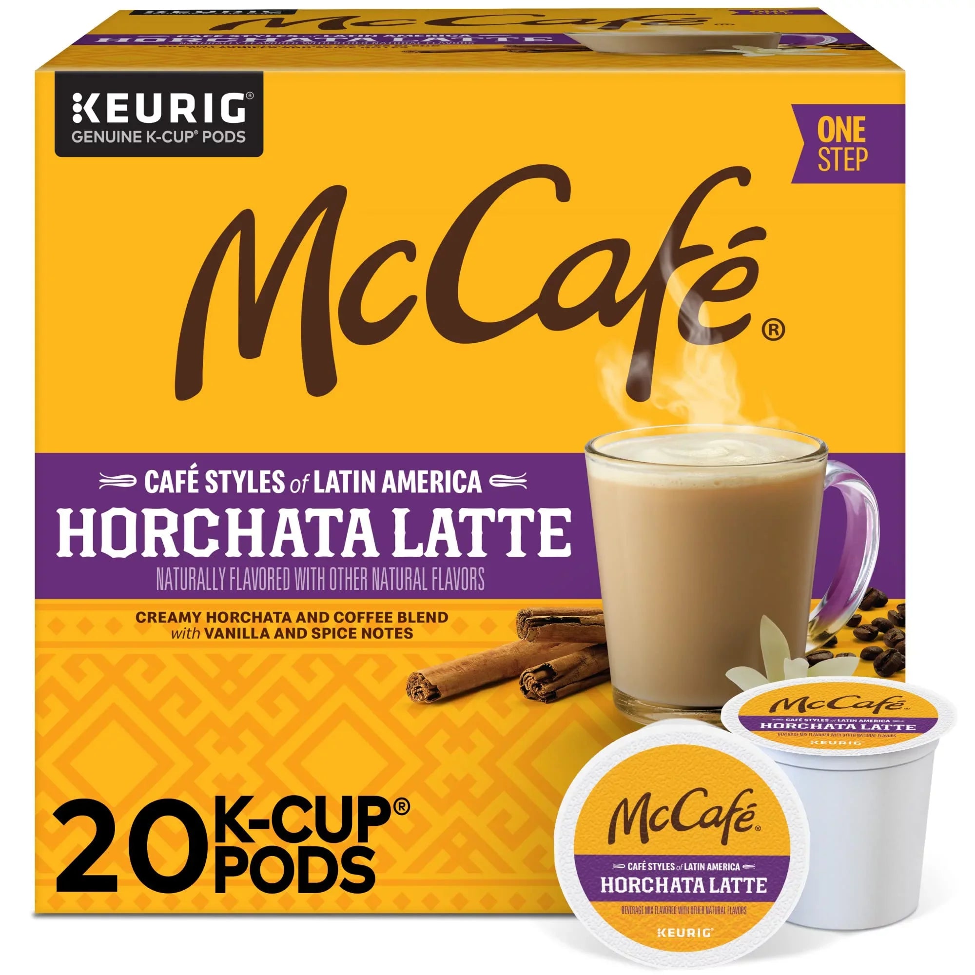Mccafé Café Styles Of Latin America Horchata Latte, Keurig Single Serve -Cup Coffee Pods, 20 Count