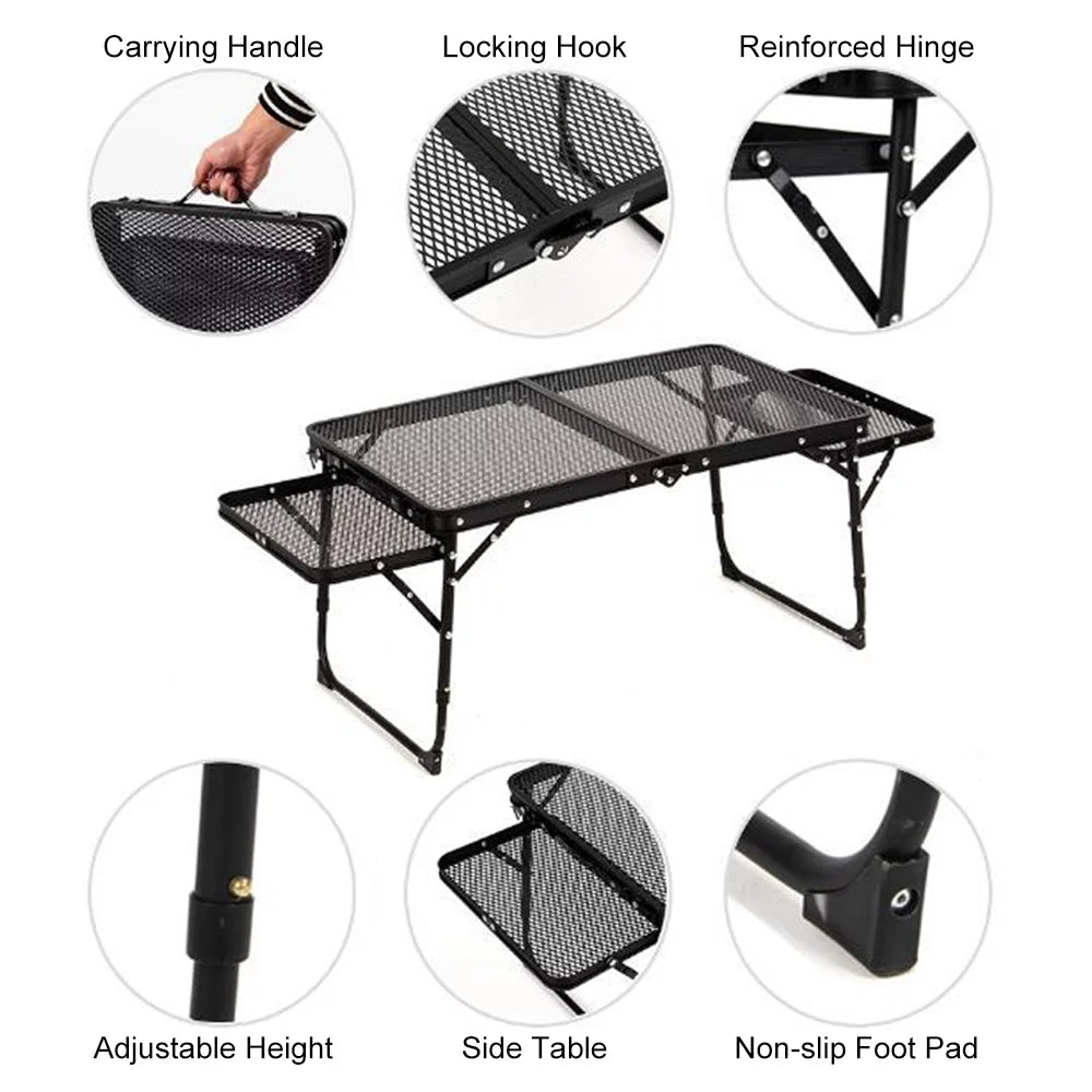 Lixada Folding Camping Table Compact Picnic Cooking Station for Food Prep