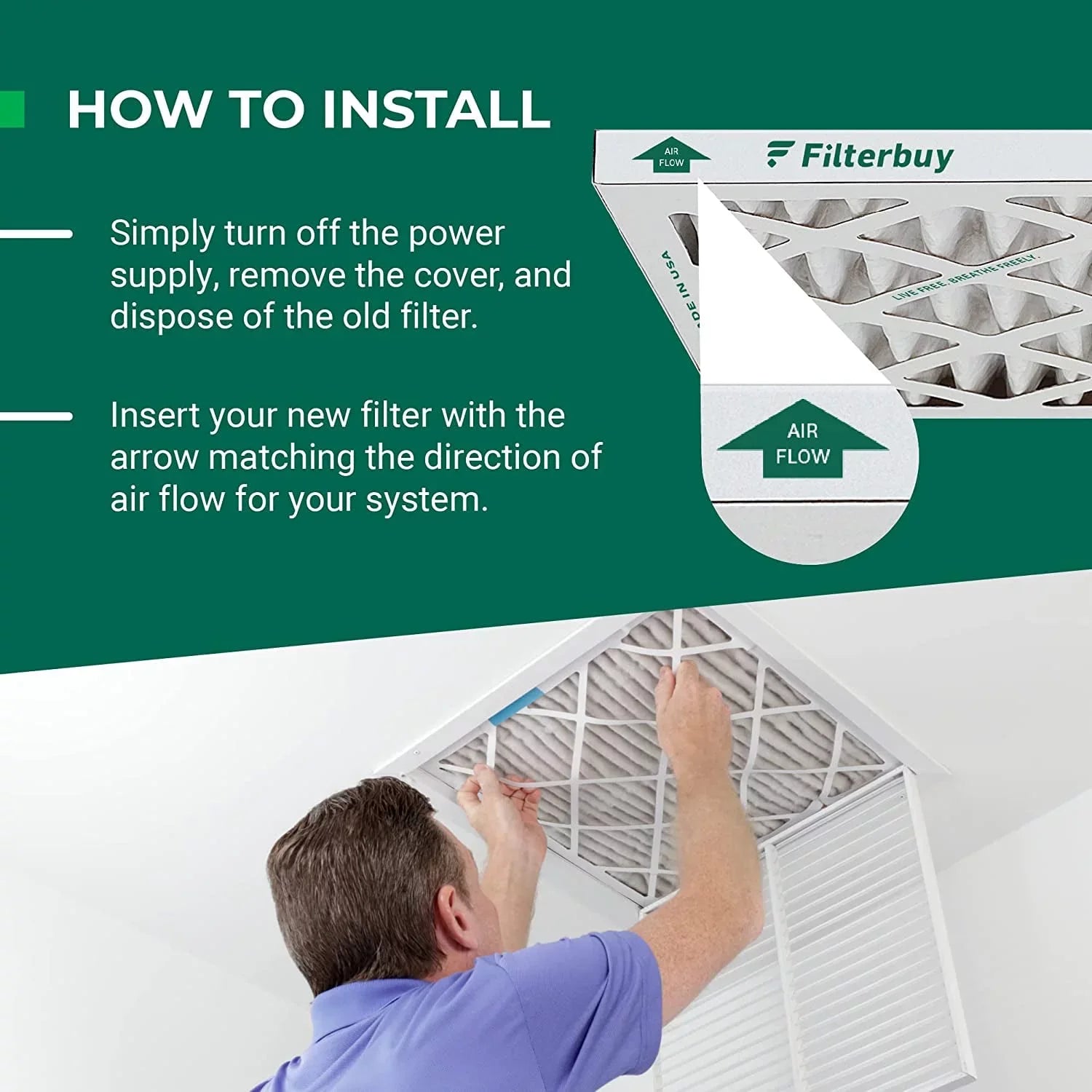 Filterbuy 30x30x1  8 Pleated   Furnace Air Filters (1-Pack)