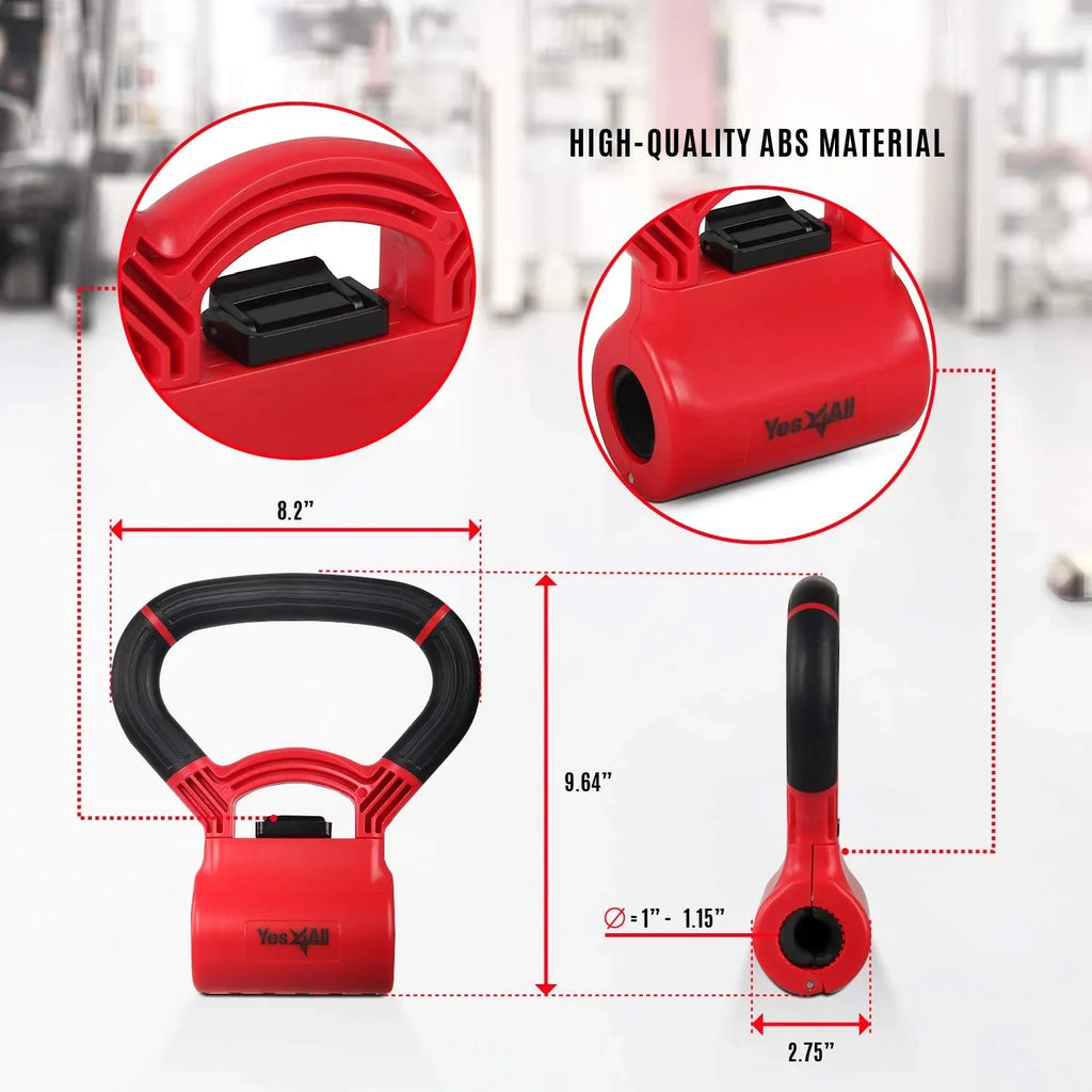 Yes4All Kettle Grip New Version - Weight grip to convert dumbbells into kettlebells for workouts with capacity up to 100 lbs