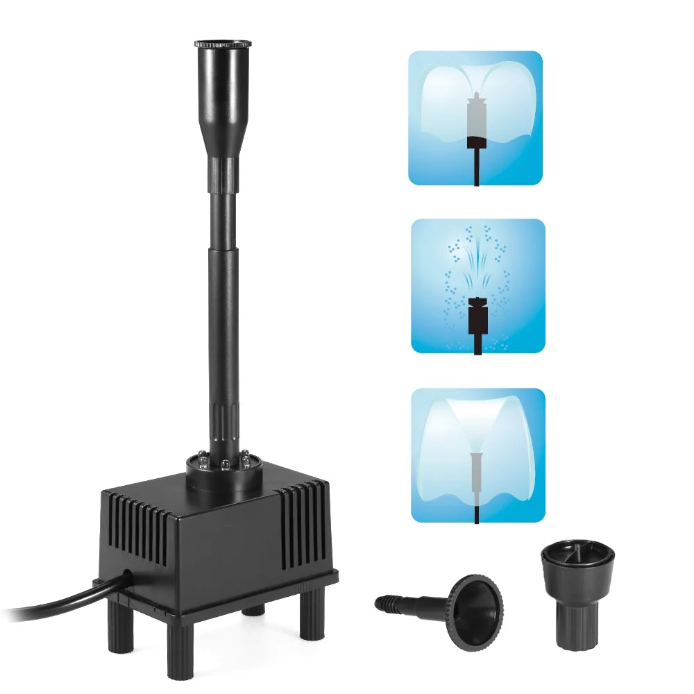 Lixada  Light Submersible Water Pump 10W for Fish Aquarium Bird Bath Garden Pond Fountain 600L/