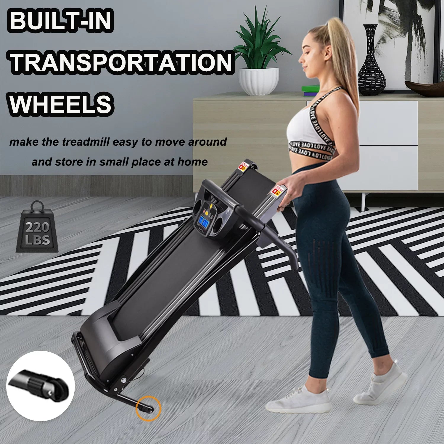 Foldable Electric Treadmill w/ display,Pulse Sensor,Cup Holder and Safety Key for Home Office Fitness Walking Jogging Running Exercise