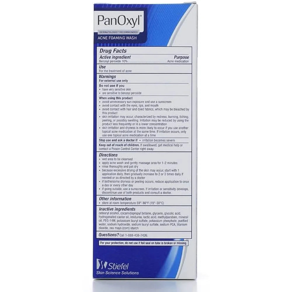 PanOxyl 10% Acne Foaming Wash 5.5 oz (Pack of 2)