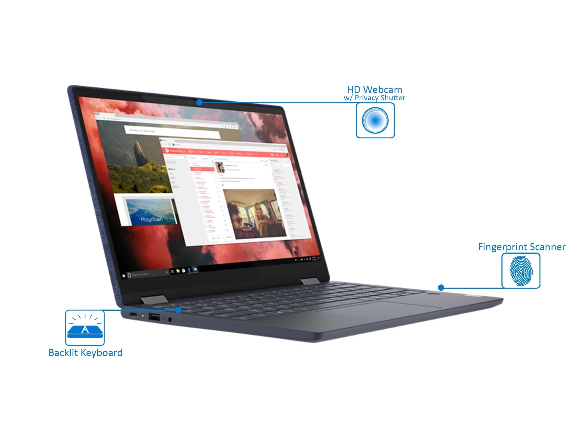 Lenovo Yoga 6 2-in-1, 13.3"   Touch Display,  Ryzen 5 4650U Upto 4.0GHz, 8GB , 512GB NVMe , Vega 6, DisplayPort via -, Wi-Fi, Bluetooth, Windows 10 Pro