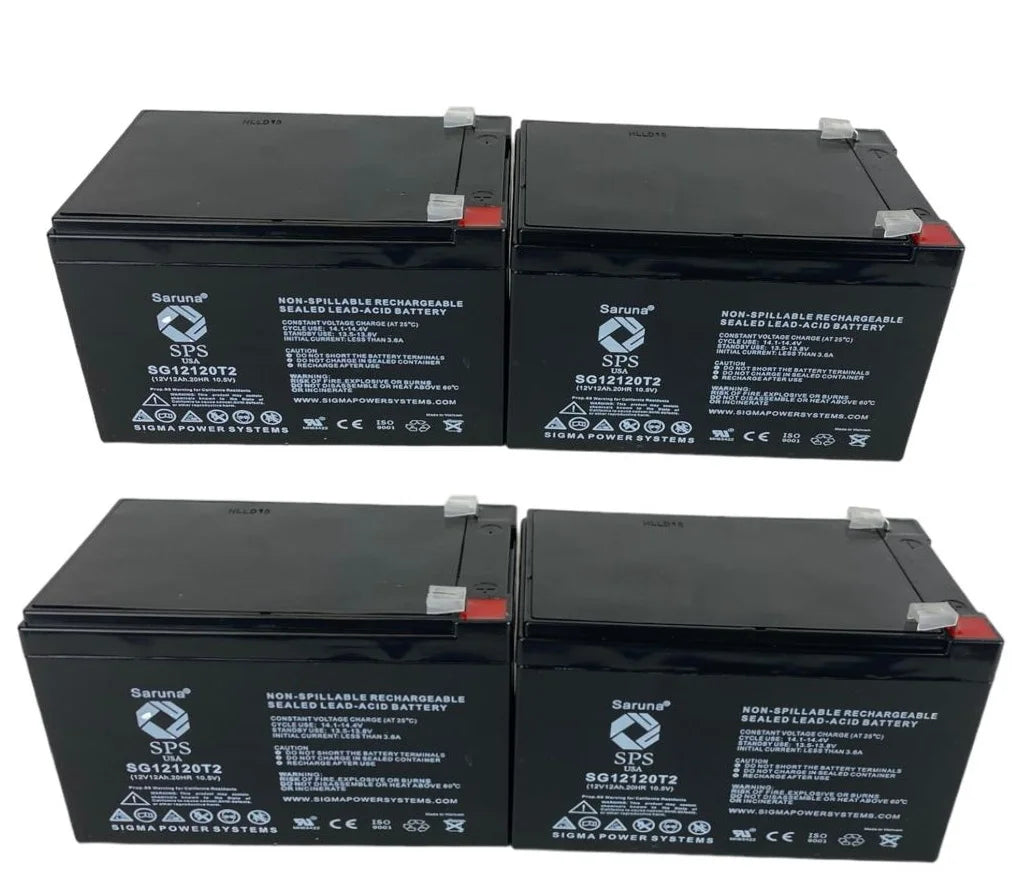 Brand 12V 12Ah Replacement Battery () for Pride TRAVELPro 3-Wheel Travel Pro Portable Scooter (4 Pack)