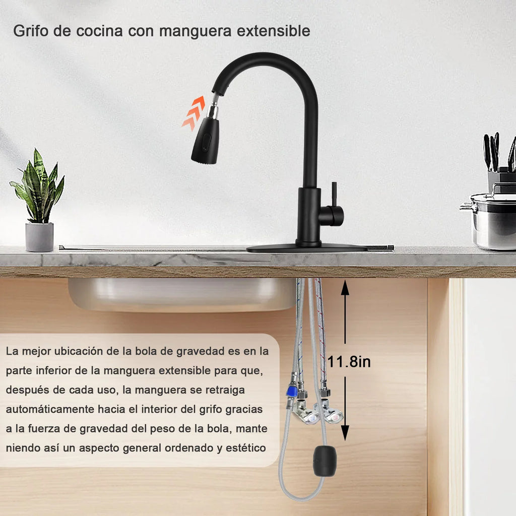 Kitchen Faucet with Pull Down Sprayer, High Arc Single Handle Kitchen Sink Faucet with Deck Plate, Commercial Modern Stainless Steel Kitchen Faucets for Kitchen, , Bar, Silver