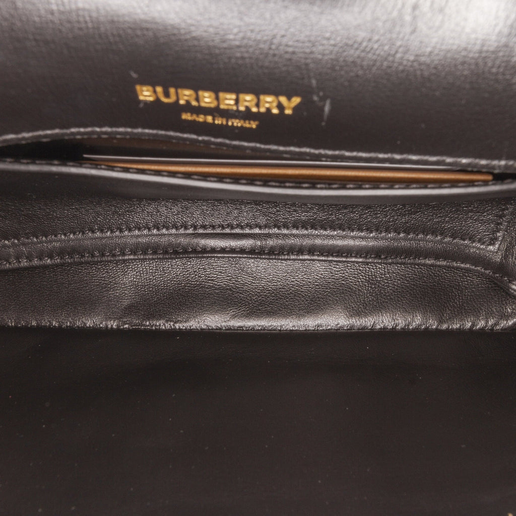 Pre-Owned Authenticated Burberry Small Sequin Lola Bag Calf Leather Black Crossbody Bag Unisex (Good)