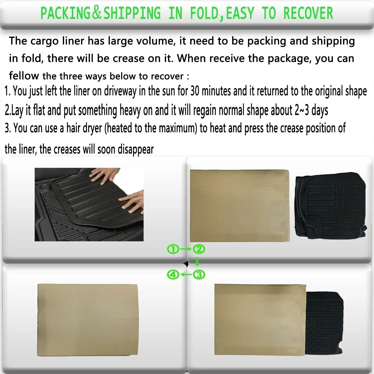 Custom Trunk Liner Cargo Mats for Ford Explorer 2011-2019 Waterproof Non 7-seats Models