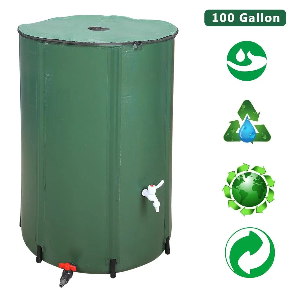 Ktaxon 100 Gallon Collapsible Rain Barrel, Portable Water Storage Tank