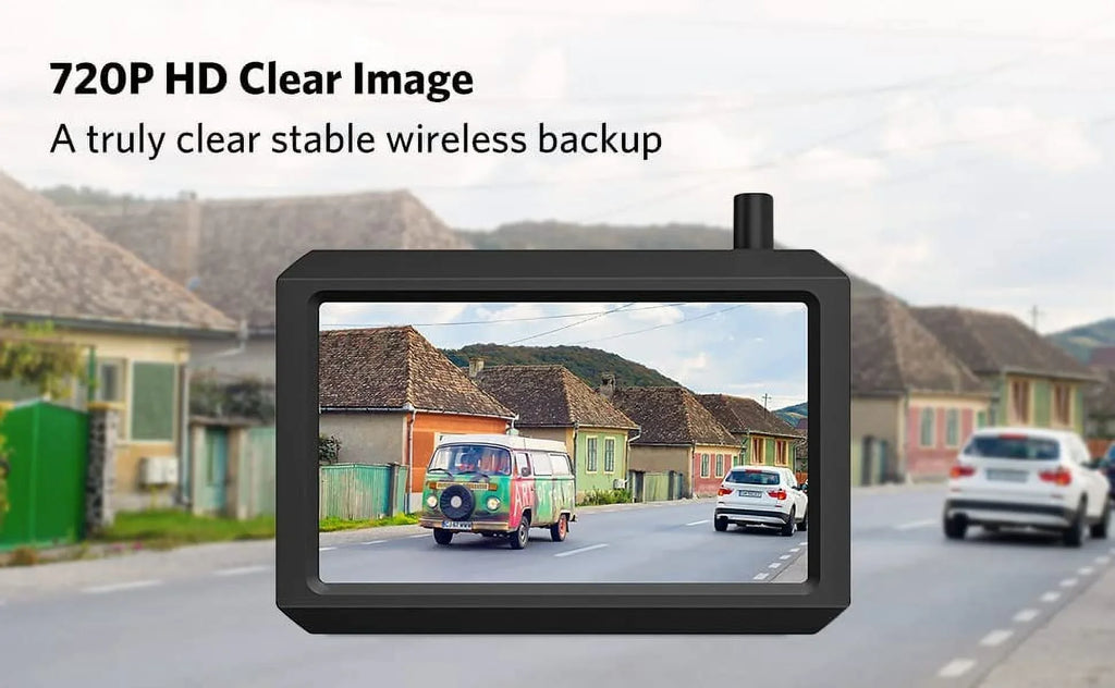 K7Pro  Wireless Backup Camera for Trucks, Support 2 Cameras, 5″ -  Monitor and Waterproof Rear View Camera for Car//Van/Mini /Pickup