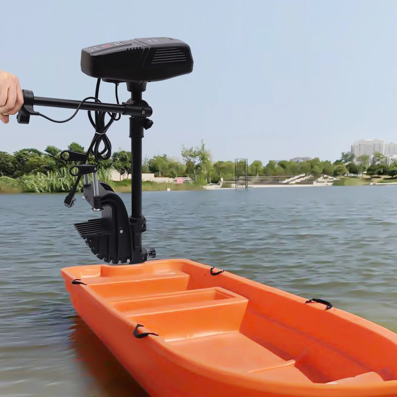 Aiqidi 48V 1400W Electric Trolling Motor Outboard Motor Fishing Boat Engine  Display 360° Rotatable Brushless Motor 2300RPM