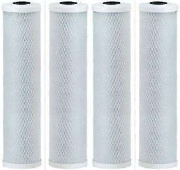 4 Pack Activated Carbon Block Water Filter Cartridges Compatible With Brita -120 Models  Removes Bad Taste  Whole House Replacement Cartridge  1 Micron  Universal Drop-In 10" Cartridge