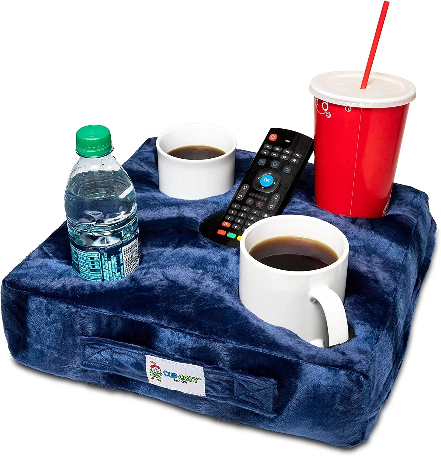 Cup Cozy Deluxe Pillow (Navy) As Seen on  -The world's  cup holder! Keep your drinks close and prevent spills. Use it anywhere-Couch, floor, bed, man cave, car, , park, beach and more!