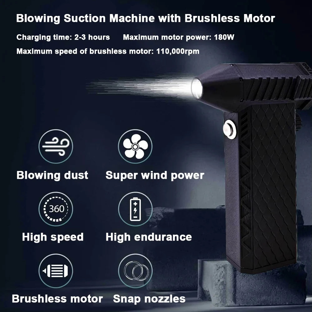 Htovila Jet Fan,Compressed Air Fan 110 Air Tool Blower Compressed Motor Fan 000rpm Turbofan HandheldBlower 110 000rpm Turbofan 180w Pristin Fan 180w Nebublu Owsoo Tool Type-c Blower