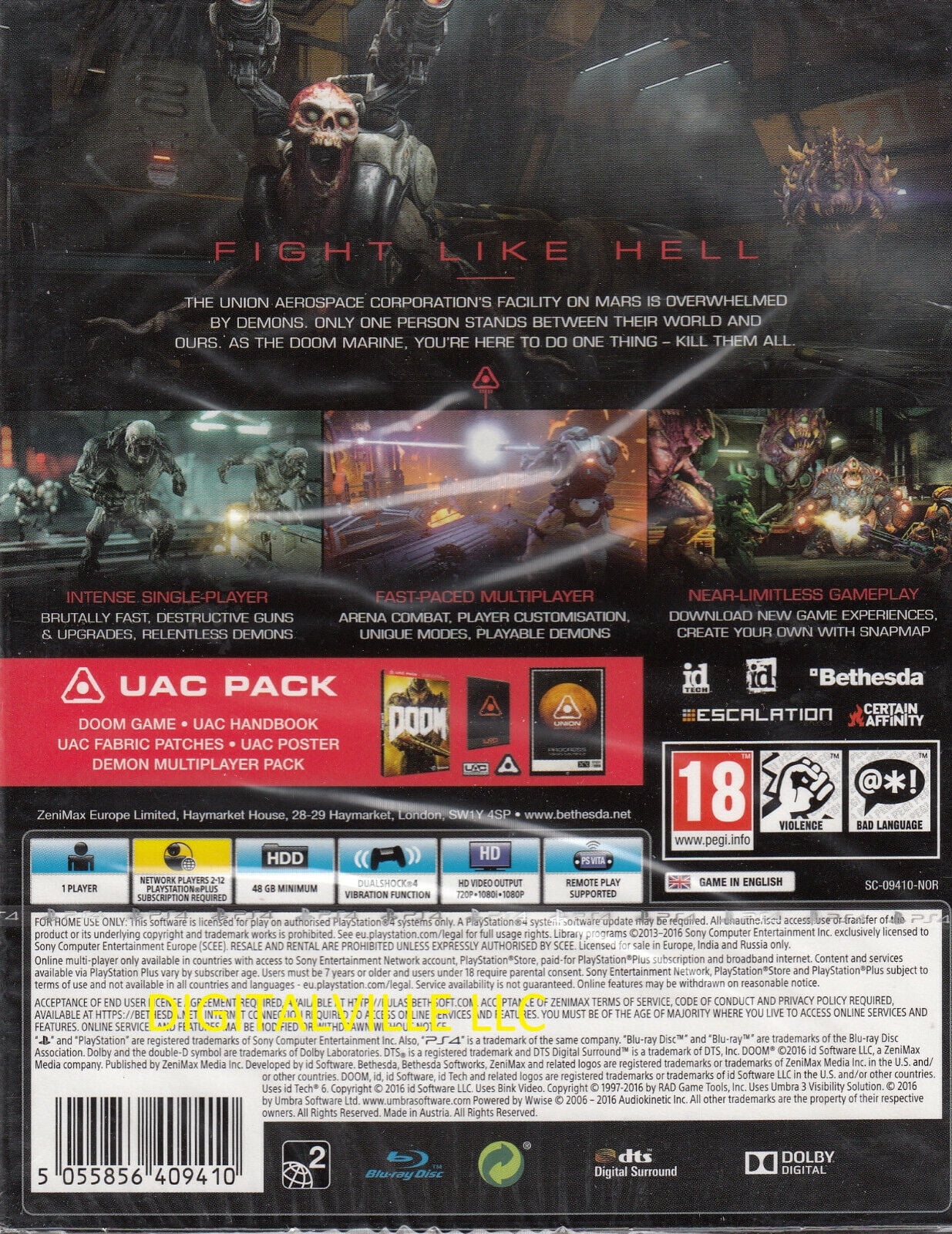 Doom PlayStation 4  with  Pack Brand New Factory Sealed