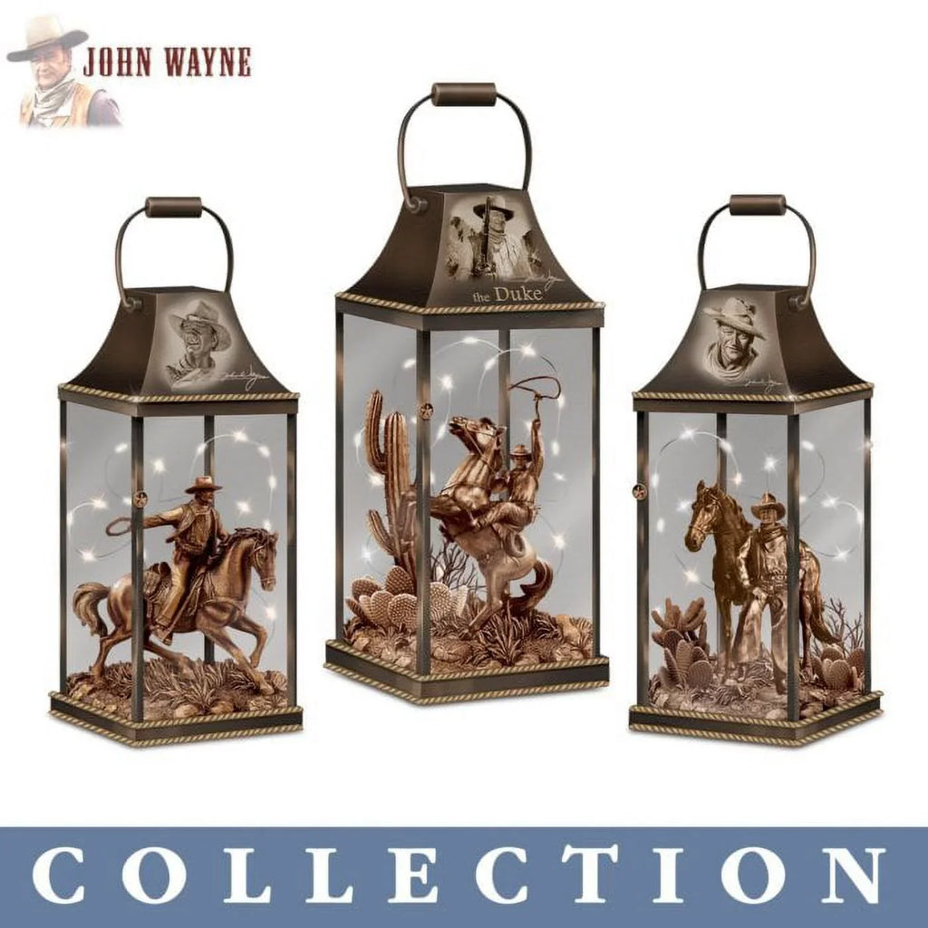 The Bradford Exchange Legendary Lawman John Wayne Hollywood Luminary Lantern Collection 9 to 10-inches