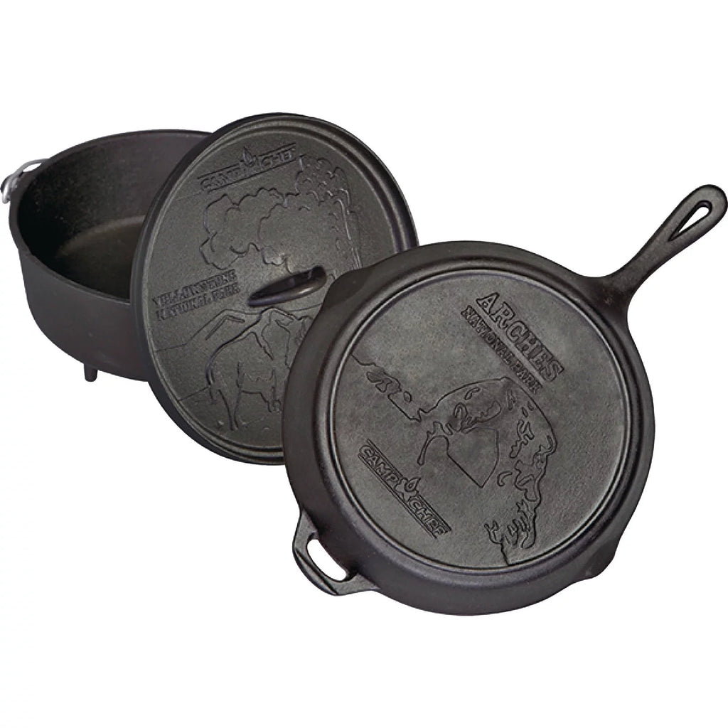Camp Chef 12" Dutch Oven and Skillet Set, , Cast Iron Nonstick